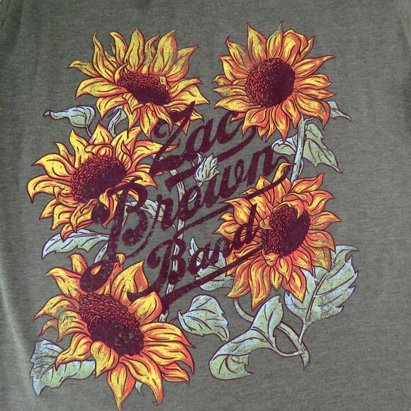 Zac Brown Band Green Sunflower Graphic Tee Small Band Concert T-Shirt Country - Picture 3 of 6